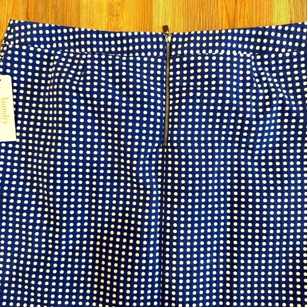 Laundry by Shelli‎ Segal Skirt Suit Womens 14 Blue Polka Dot 2-Piece Set NWT